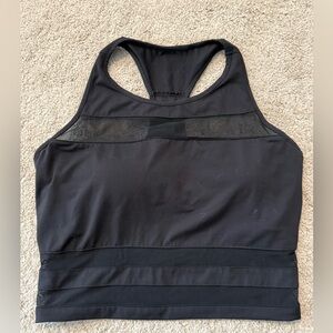 Fabletics Black Racerback Crop Top Athletic Essential